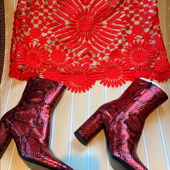 SAYLOR FOR FREE PEOPLE PRESLEY RED MINI DRESS - Picture 12 of 16